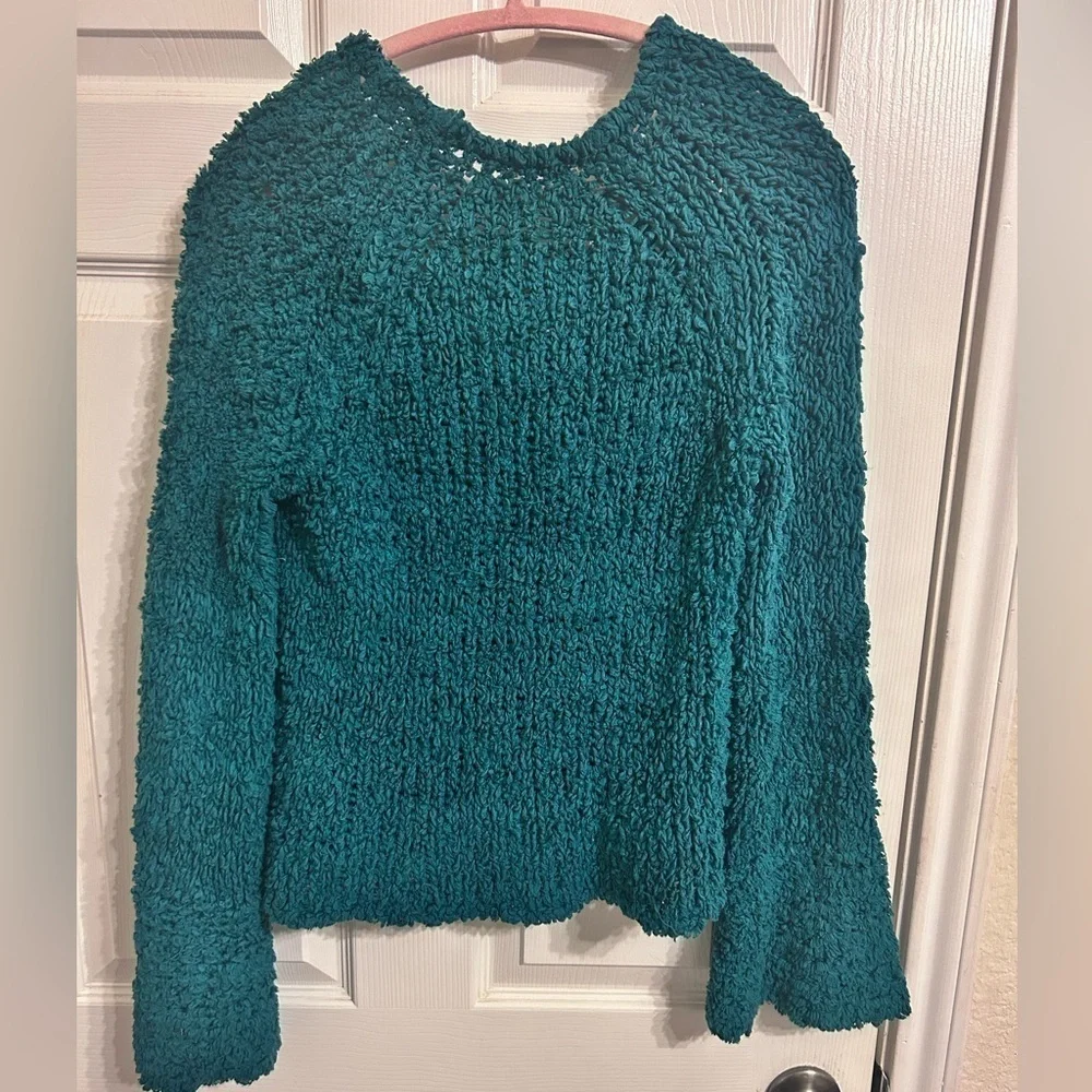 Free People, Sand Dune Sweater, Size Small in Teal